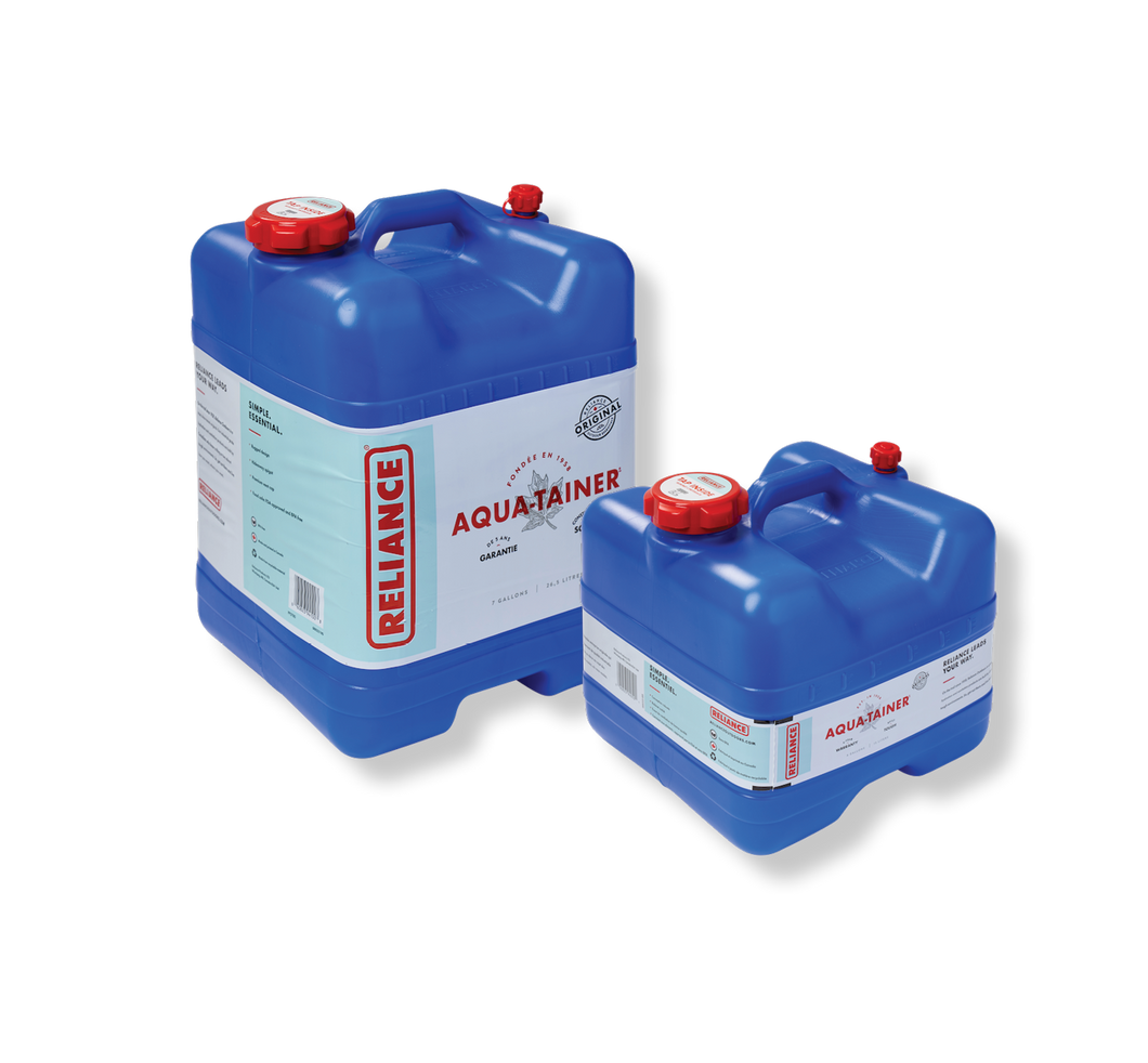 Reliance Aqua-Tainer 4-gallon and 7-gallon containers