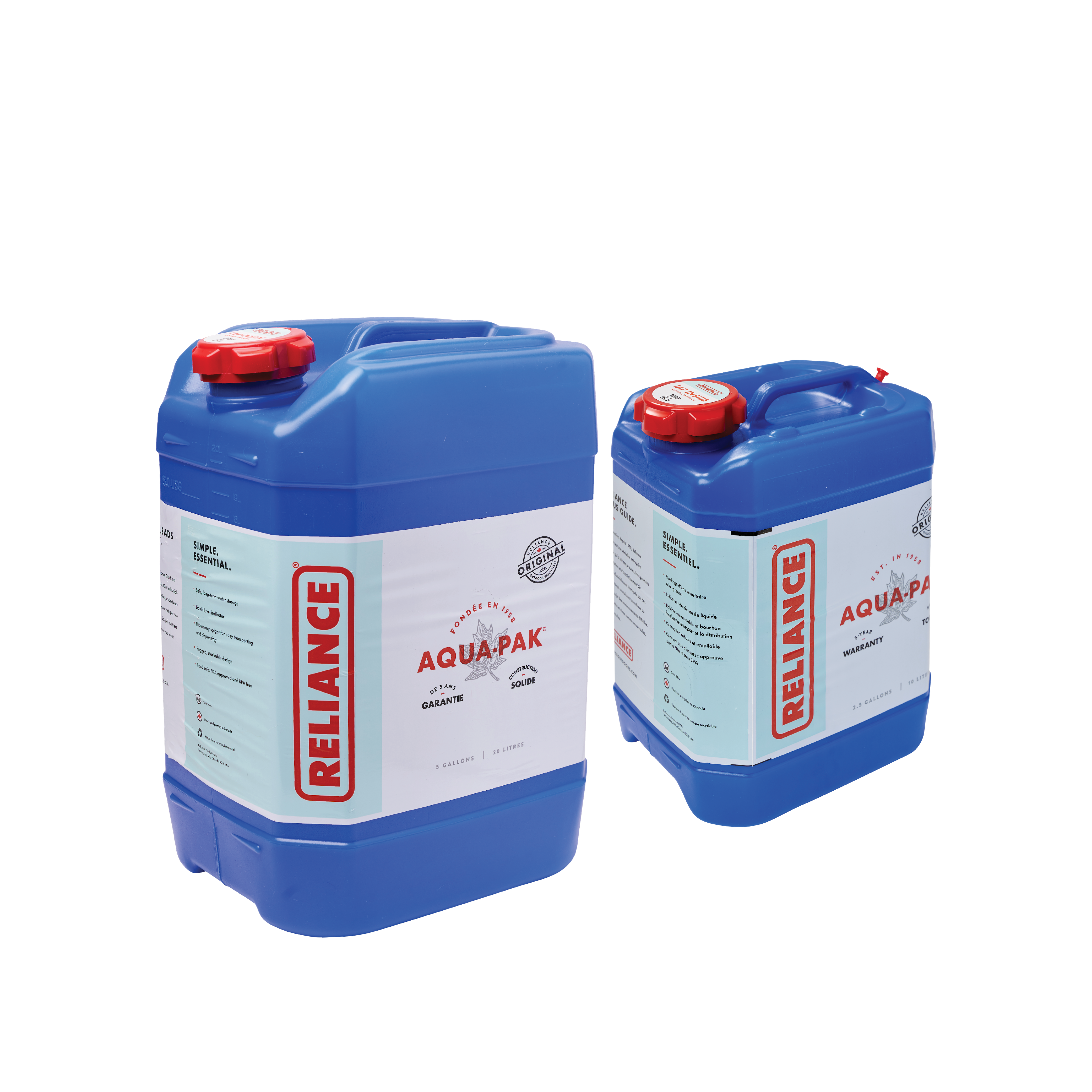 Aqua-Pak Plastic Drinking Water Container Jug, 5 Gal (24 4 x 8910